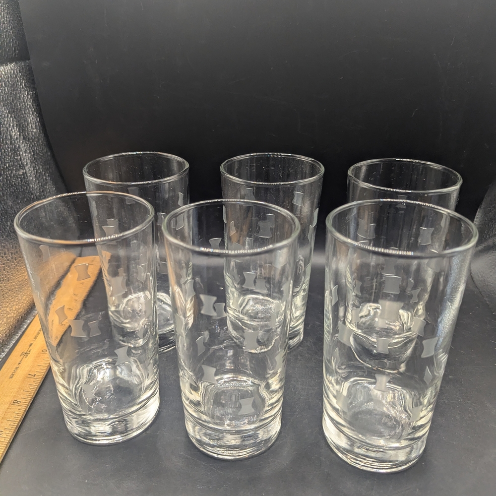 Vintage Libbey Windsor Etched Highball 12oz Drinking Glasses 5.2”H , Set of 6